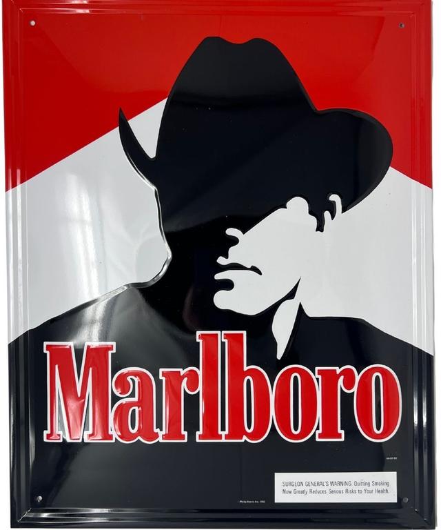 Marlboro Man Cowboy Metal Sign 1992 – by American Memorabilia on TurtlesEgg Marketplace