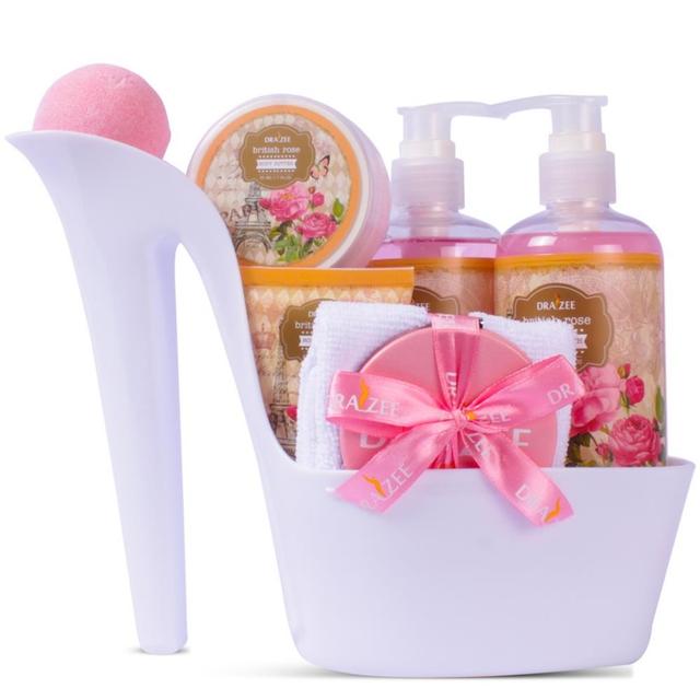 Draizee Luxury Heel Shoe Spa Gift Set for Women - 8 Pcs Christmas Gift, Rose Scented Bath Set w/ Shower Gel, Bubble Bath, Body Butter, Body Lotion & More - Birthday Spa Basket, Gift for Mom – by undefined on TurtlesEgg Marketplace