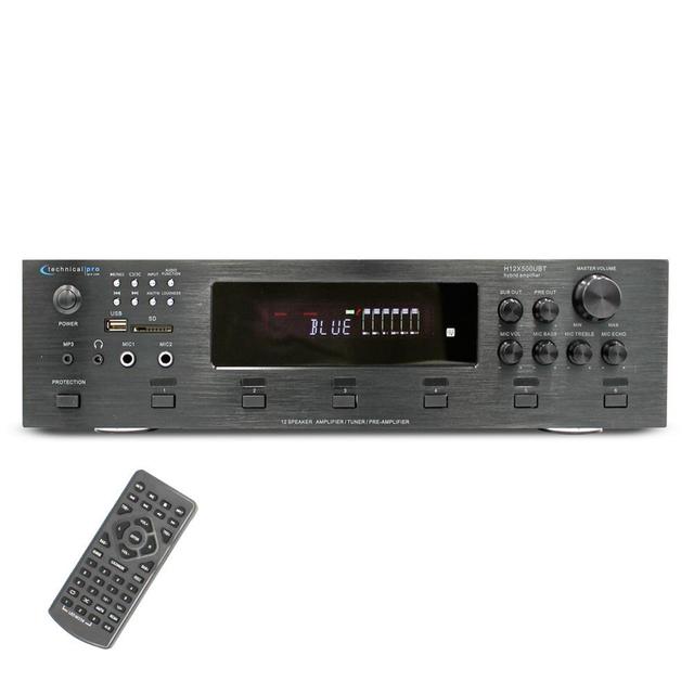 Technical Pro 6 Zone 6000 Watts Digital Bluetooth Hybrid Amplifier Preamp Tuner, Speaker USB and SD Card Output, 2 Mic Inputs, Balance control, Bass and Treble Controls, Cooling Speed Fan, LCD Display – by AIA DIST INC on TurtlesEgg Marketplace