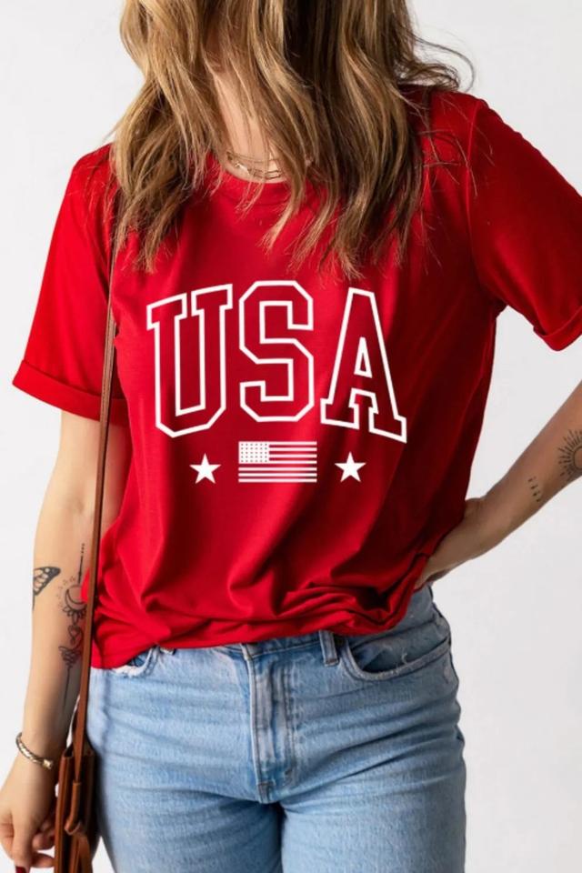 USA American Flag Crewneck T Shirt – by Indigo Mountain on TurtlesEgg Marketplace