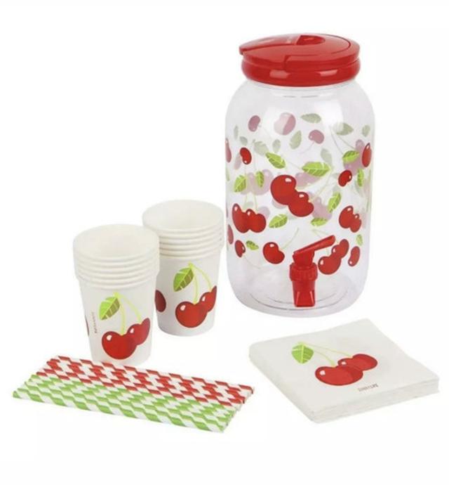 SunnyLife Red Cherry Summer Party Kit Thirst-Aid Station w/ Napkins & Cups – by NBO LLC on TurtlesEgg Marketplace