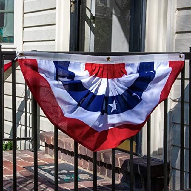 Valley Forge® American Fan Flag 1.5' x 3' Polycotton Sentinel® 100% Made in U.S.A. Stars and Stripes Bunting Canvas Header Brass Grommets Model PMF – by NBO LLC on TurtlesEgg Marketplace
