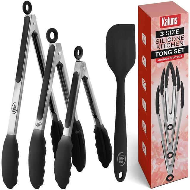 Kaluns Kitchen Tongs for Cooking Grilling Set of 4, BBQ Grill Tongs With Silicone Tip Stai... – by MP-EM on TurtlesEgg Marketplace